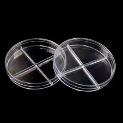 Placa de Petri quadrada estéril descartável